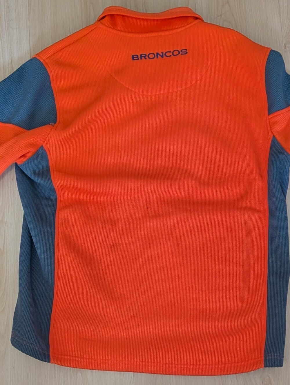 Denver Broncos NFL Team Apparel Full Zip Jacket Mens Large Orange Waffle Knit - Picture 2 of 4
